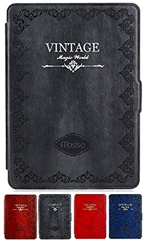 Mosiso--Gray-Classic-Retro-Book-Style-Smart-Case-for-Kindle-Paperwhite-3-2015-and-2--SlimFit-Cover-Case-Gray