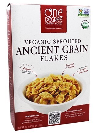 One Degree Organic Foods Veganic Sprouted Ancient Grain Flakes -- 12 oz