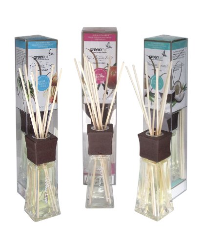 Greenair All Natural Reed Diffuser Set, Caribbean, Passion Fruit and Coconut