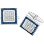 Faux Sapphire Silver Cufflinks with Cubic Zirconia CZ with Gift Box