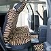 Oxgord 17pc Set Zebra Animal Print / Camel Beige, Tan Auto Seat Covers Set - Airbag Compatible - Front Low Back Buckets - 50/50 or 60/40 Rear Split Bench - 5 Head Rests - Universal Fit for Car, Truck, Suv, or Van - FREE Steering Wheel Cover