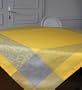 Linen Cotton Tablecloth 60-inch square, Hemstitched, Il Fiori