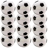 12 Black and White Engraved Soccer Foosballs