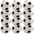 12 Black and White Engraved Soccer Foosballs