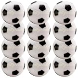 12 Black and White Engraved Soccer Foosballs