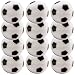 12 Black and White Engraved Soccer Foosballs