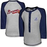 MLB adidas Atlanta Braves Youth Girls Classic Baseball Long-Sleeve T-Shirt - Ash (Medium)
