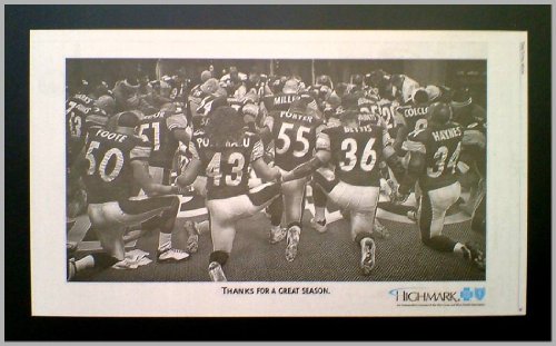 Pittsburgh Steelers - Team Prayer - Bettis - Super Bowl XL - Wood Mounted Newspaper Print