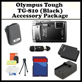 Olympus Tough TG-810 Digital Camera (Black) w/ 16GB Accessory Package