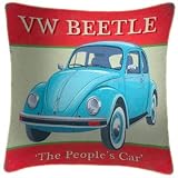 We Love Cushions VW Beetle Bug Blue Martin Wiscombe Cushion