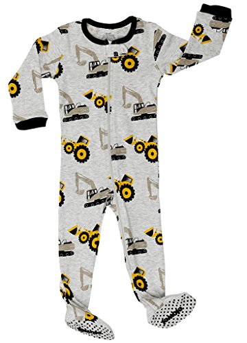 Elowel Kid's Bulldozer Pajama Sleeper, Multi, 2T