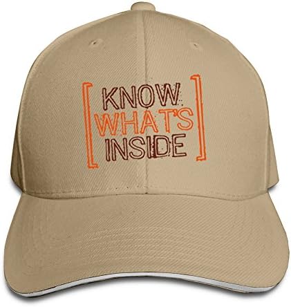 Know What's Inside Trucker Unisex Adjustable Sandwich Cap Natural
