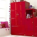 from Izziwotnot Izziwotnot Skyline 2 Door Wardrobe, High Gloss Red