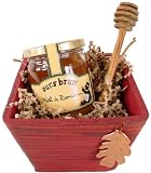 Ours Brun Michaud Provence Rosemary honey with Berard Olive Wood honey spreader in gift basket