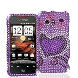 For HTC Droid incredible Bling Case Hard HEARTS PURPLE