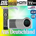 NEW LED-2 16:9 &4:3 Film Component Full HD Beamer Projektor 50000h 1500 Ansi 1080p mit Media-Player AV-in HDMI TV USB SD Port