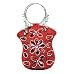 Bougainvillea Evening Bag-Red w/Clear Stones and Ring Handle