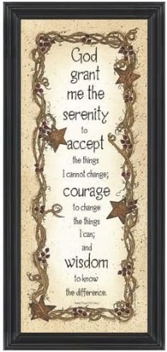 Serentiy Prayer by Linda Spivey 8"x20" Print with Glass in Distressed Wood Frame