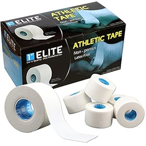 Professional Athletic Tape by 1st Elite Very Strong Easy Tear Top Choice for Athletes Coaches Trainers in All Sports (100% Cotton Latex Free 1.5