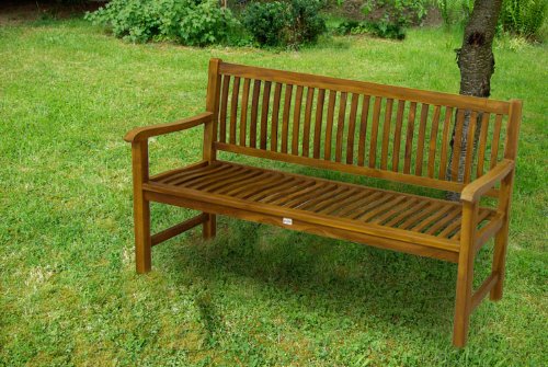 DIVERO Gartenbank Holz / Bank / 3-Sitzer / Holzbank / 150 cm