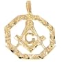 14K Gold Charm Masonic Freemason Pendant Jewelry Part