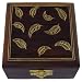 Hand made by Artisans Wooden Jewelry Box with Brass Metal Inlay