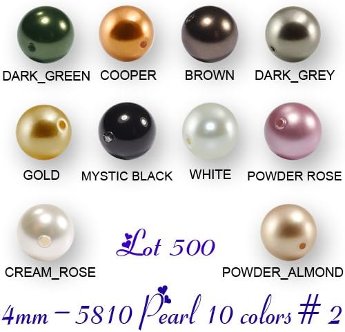 Wholesale Lot 500 4mm Swarovski 5810 Crystal Pearl Beads 10 Colors (#2)