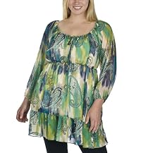 Pure Energy Plus Paisley Tunic- Green