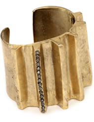 Paige Novick "Vendome" Gold Cuff Bracelet with Crystal Pave Detail