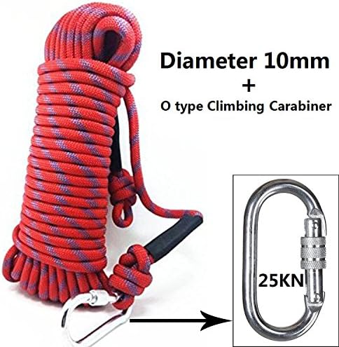 Original Climbing Rope -Outdoor Professional Manila Climbing Rope,Super High-strength Polyester Braided Utility Rope,98ft static kernmantle rescue rappelling rope - Generic Portable Camping Rope