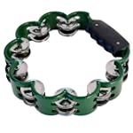 De Rosa Peony Flower Tambourine - 32 Jingles - Green (Free DirectlyCheap(TM) Translucent Blue Medium Pick)