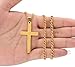 Areke Mens Cross Necklace for Men Women Unisex Stainless Steel Pendant Necklaces Color Gold