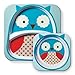 Skip Hop Zoo Melamine Plate and Bowl Set, Owl
