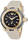 Glam Rock Women's GR40503-BG Palm Beach Black Enamel Dial Beige Techno Silk Watch