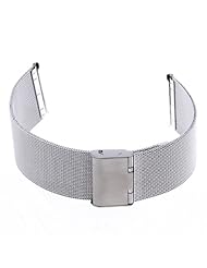 24mm Unisex Mesh Steel Watch Band Strap Bracelet Buckle Silver Fashion