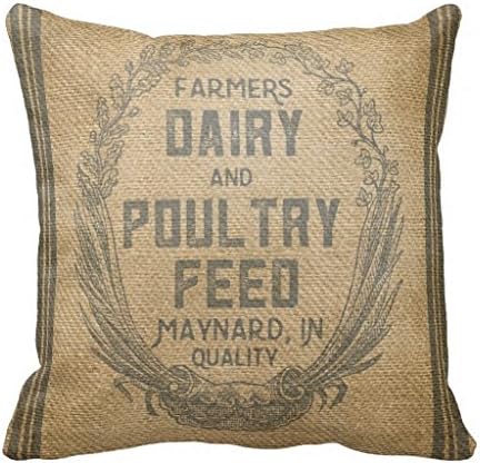 Vintage Burlap Feed Sack Pillow Case