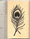Peacock Feather Rubber Stamp