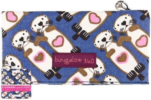Animal World - Sea Otters Holding Hands Ladies Canvas Wallet Blue