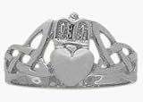 10 Karat White Gold Claddagh Knot Ring