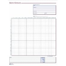 Adams Grid Sketch Book, Carbonless, 8.38 x 11.44 Inches, White and Canary, 2-Part, 25 Sets (DC8511)