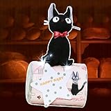 魔女の宅急便 ジジ 1段のオムツロールケーキ★　おすましジジと選べるタオル【名入れ刺繍可能】 (ムーニーLサイズ, ミニタオル「リトルマーガレット」)