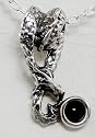 A Little Sterling Silver Dragon Necklace set with Genuine Gemstone