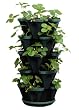 Mr Stacky 5 Tiered Hanging and Stacking Indoor Outdoor Vertical Strawberry Planter - Learn How to Grow Organic Strawberries Easy with These Spring Green Plastic Containers - Great Garden Planting Pots - Planters Also Used for Herbs Peppers Flowers Tomatoes Succulents Green Beans - Free Growing Gardening Plant Tips