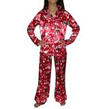 2 PCS SET: Girls La Senza フリースパジャマパジャマトップ＆パンツの設定 Fleece Sleepwear Pajama Top & Pants Set - レッド Red 設定