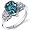 Tear Drop 2.00 carats London Blue Topaz Solitaire Engagement Ring in Sterling Silver Rhodium Finish Size 7
