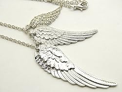 Angel Wings Necklace - Gothic - Rockabilly - Silver