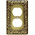 Brainerd 64045 Paisley Single Duplex Outlet Wall Plate / Switch Plate / Cover, Tumbled Antique Brass