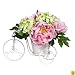 Nearly Natural 4807 Peony and Hydrangea Tricycle Silk Flower Arrangement, Pink/Green