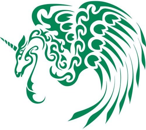 ThatVinylPlace 20 Cm Heigth By 17 Cm Max Green Unicorn, Ponny, Horse, Tatto, Car Decal, Car Sticker, Wall Sticker, Door, Window, Patio, Bedroom, Room, Kitchen