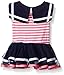 Youngland Baby Girls' Striped Knit To Woven Tiered Sailor Dress and Legging Set